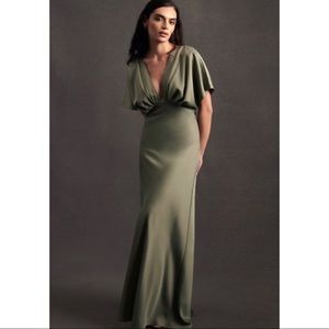 BHLDN Lelia Satin Charmeuse Dress